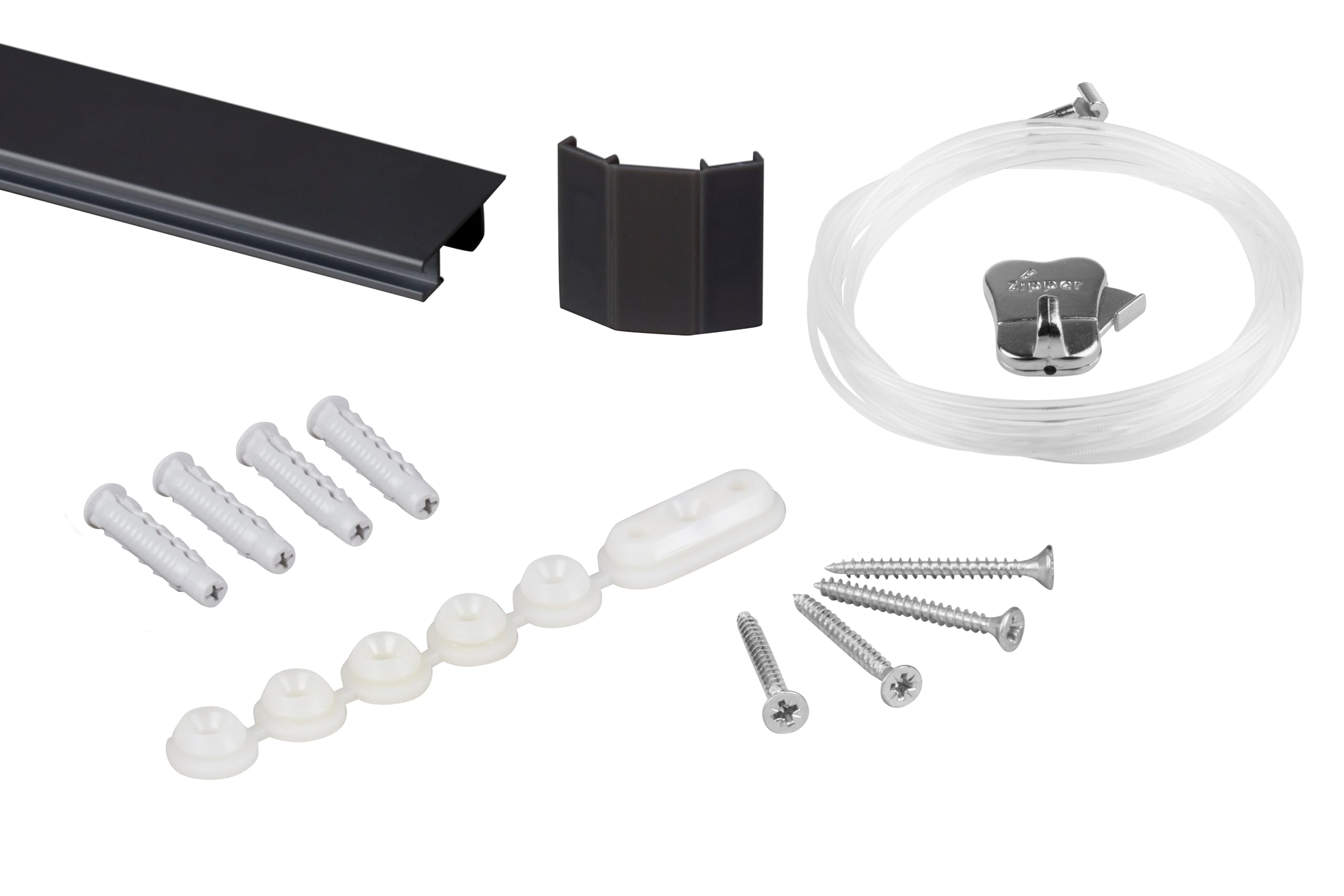 Cimaises pour tableaux - systeme d' accrochage – cliprail max + fil transparent 150cm + crochet zipper - s'adapte parfaitement au plafond - kit complet
