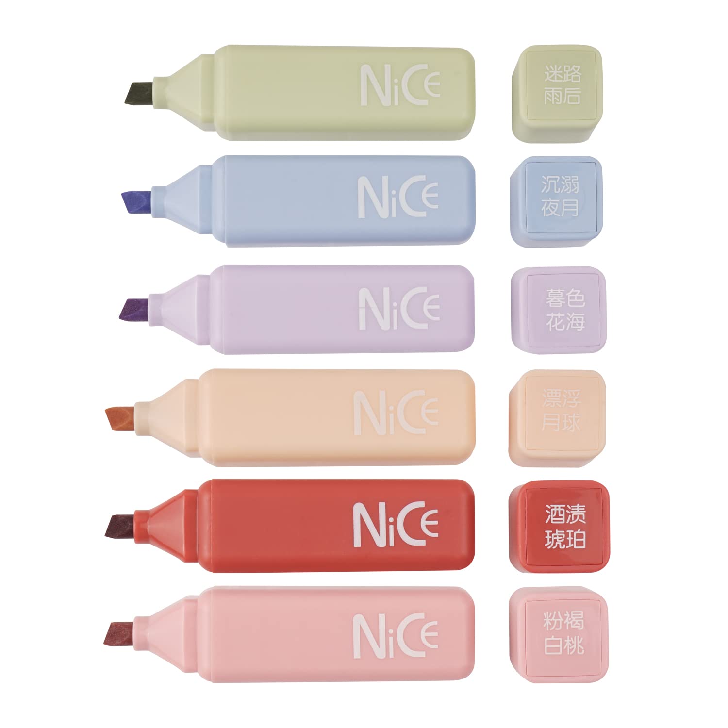 Novelty Cute Mini Highlighter, Portable Highlighter, Chisel Tip Dry-Quickly Non-Toxic Highlighter Markers for Adults Kids,Drawing Pens for Office,Writing & School Office Supplies (NICE)