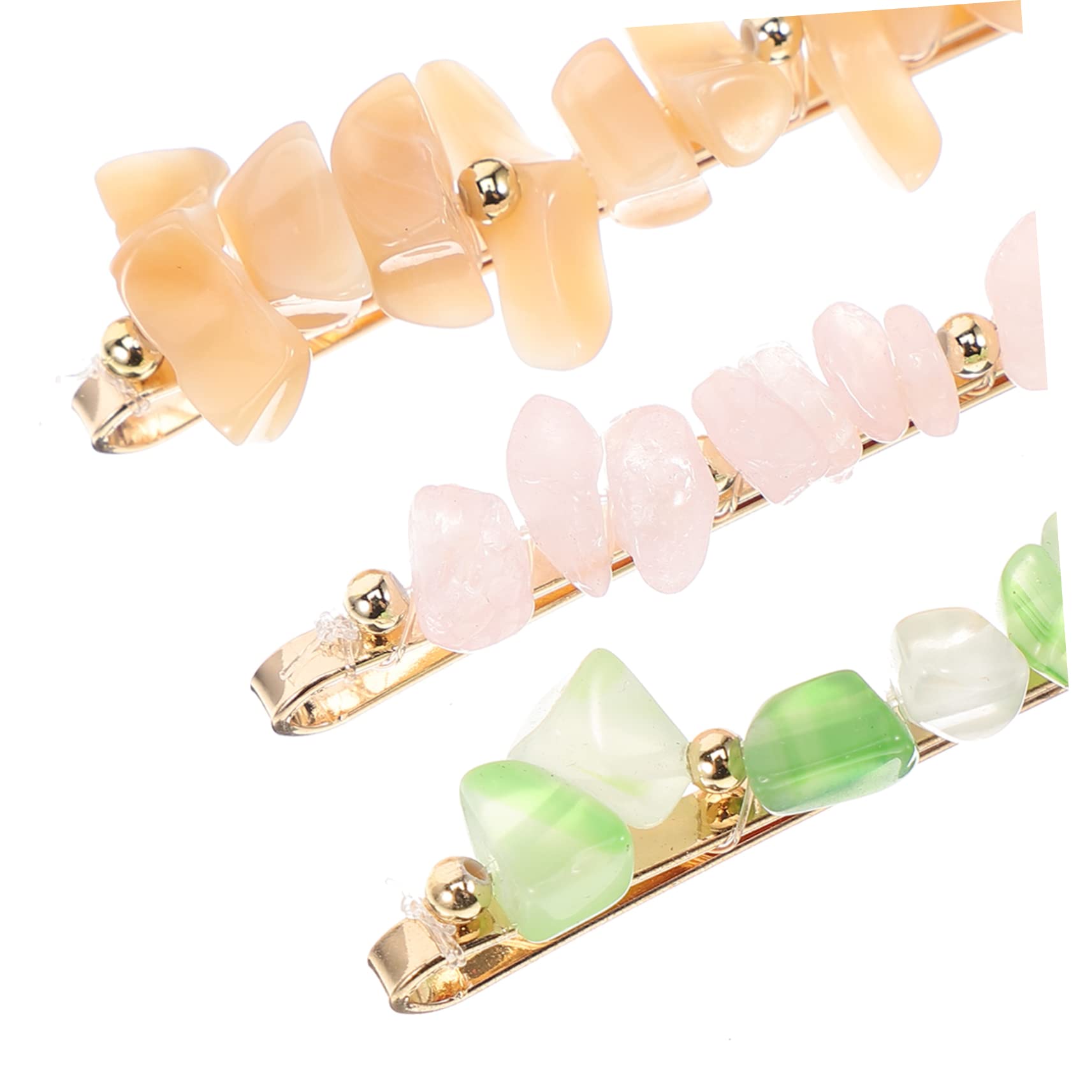 Housoutil 25 Piezas abrazadera de piedra natural pasadores de pelo horquilla de cristal decoración pinza de pelo flequillo pasador de piedras de cristal pinza de pelo de las mujeres Diamante