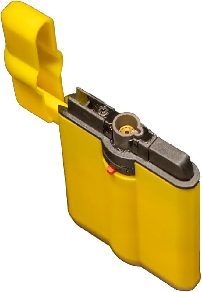 Poker Jet Maçarico para Charutos ZL-18A, Amarelo, Resistente ao Vento, Recarregável com Gás Butano, Design Ergonômico, 8,5 × 5 × 1,5 cm, Chama Ajustável
