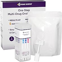 PrimeScreen Drug Testing Kits 12 in 1 Saliva Drug Test Oral Fluid Testing for Cannabis Cocaine Speed Heroin Oxy PCP MET,1 Pack