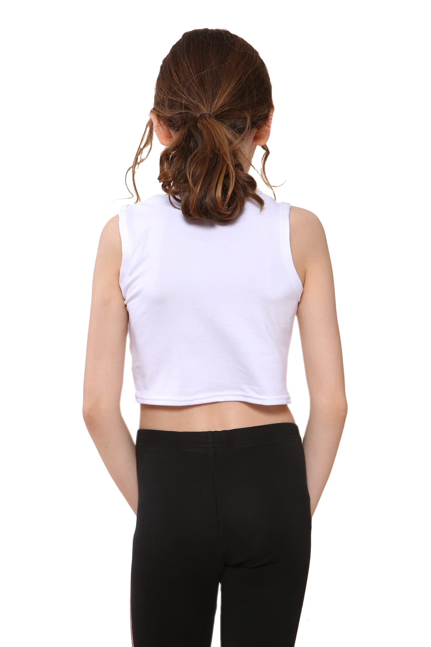 Niños Niñas Neon Fluorescente Chaleco Crop Tops Camiseta tee Top Ropa de Baile Gimnasia Disfraces Edad 5-14 años