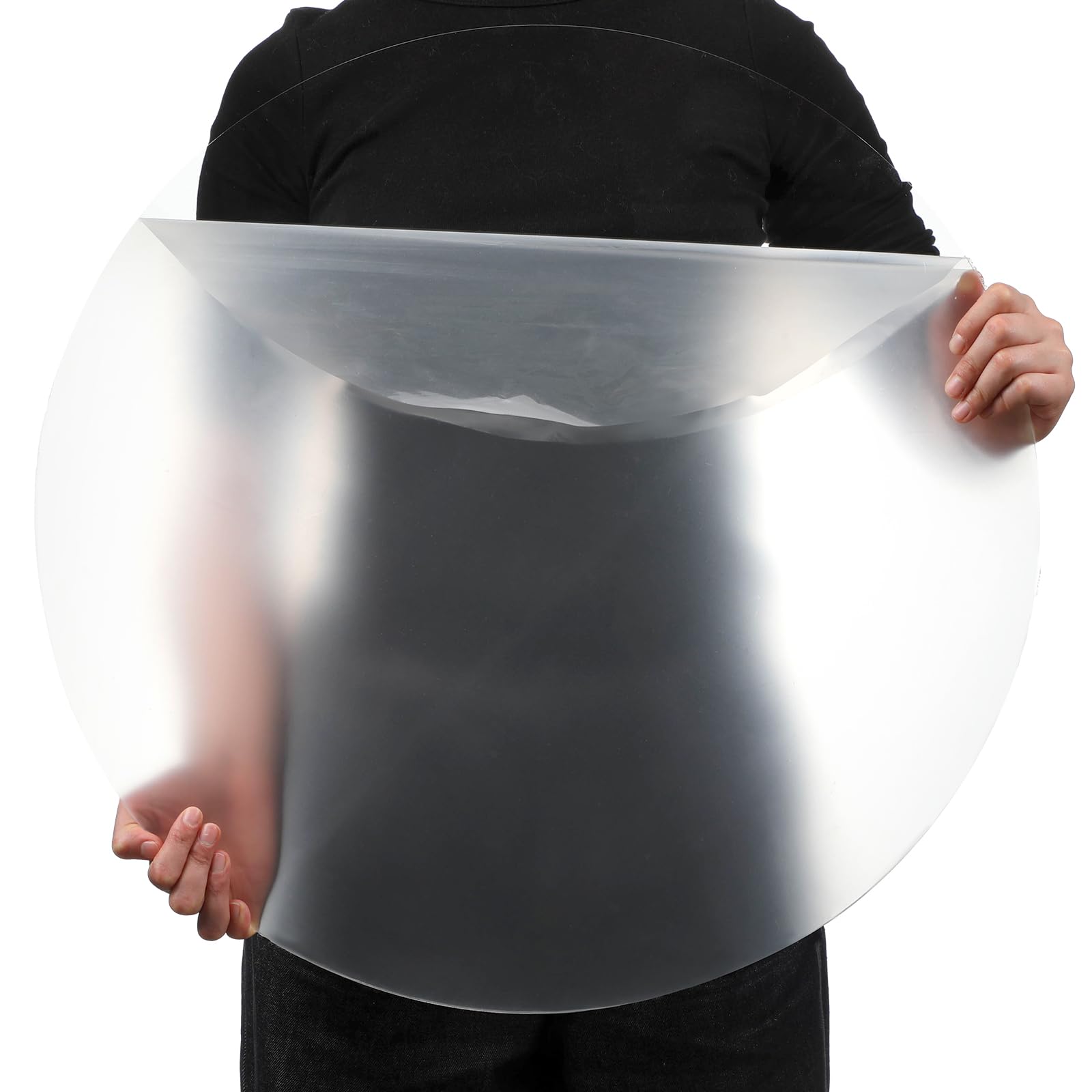 Pushglossy Large Round Acrylic Sheet Clear Acrylic Circle Board Transparent Circle Blank Plastic Disc for Table Top Backdrop DIY Cake Disks Crafts(1/4