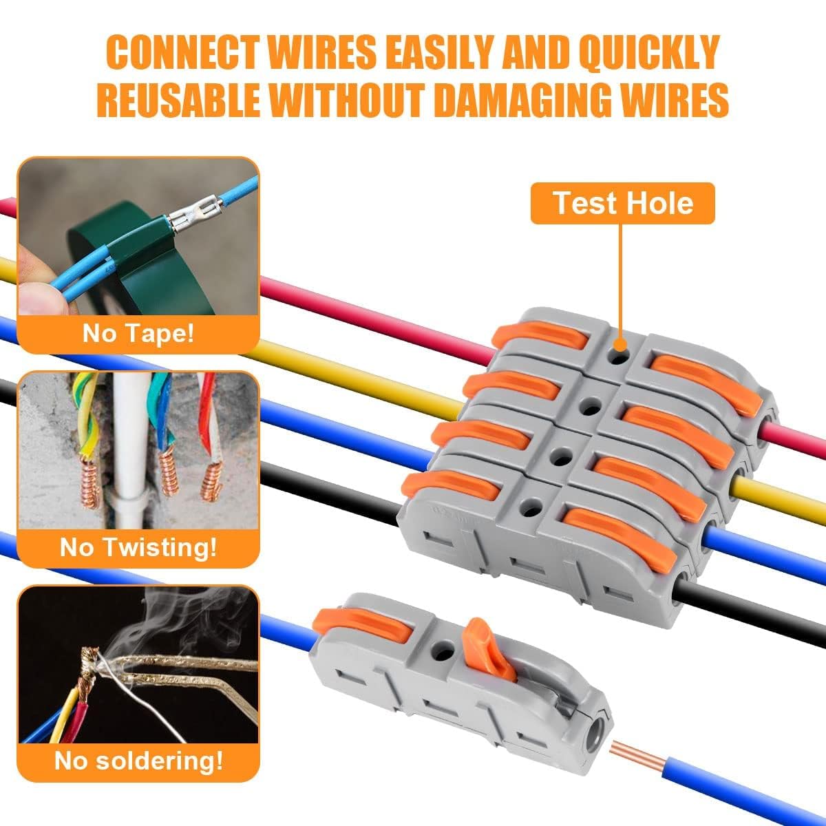 34 Piezas Conexiones Cables Electricos,Bornas de Conexion Electrica,Clemas Electricas Rapidas,Wago Conector,Fichas de Empalme Electrico,Empalmes Cables Electricos,Conectores Electricos Rapidos