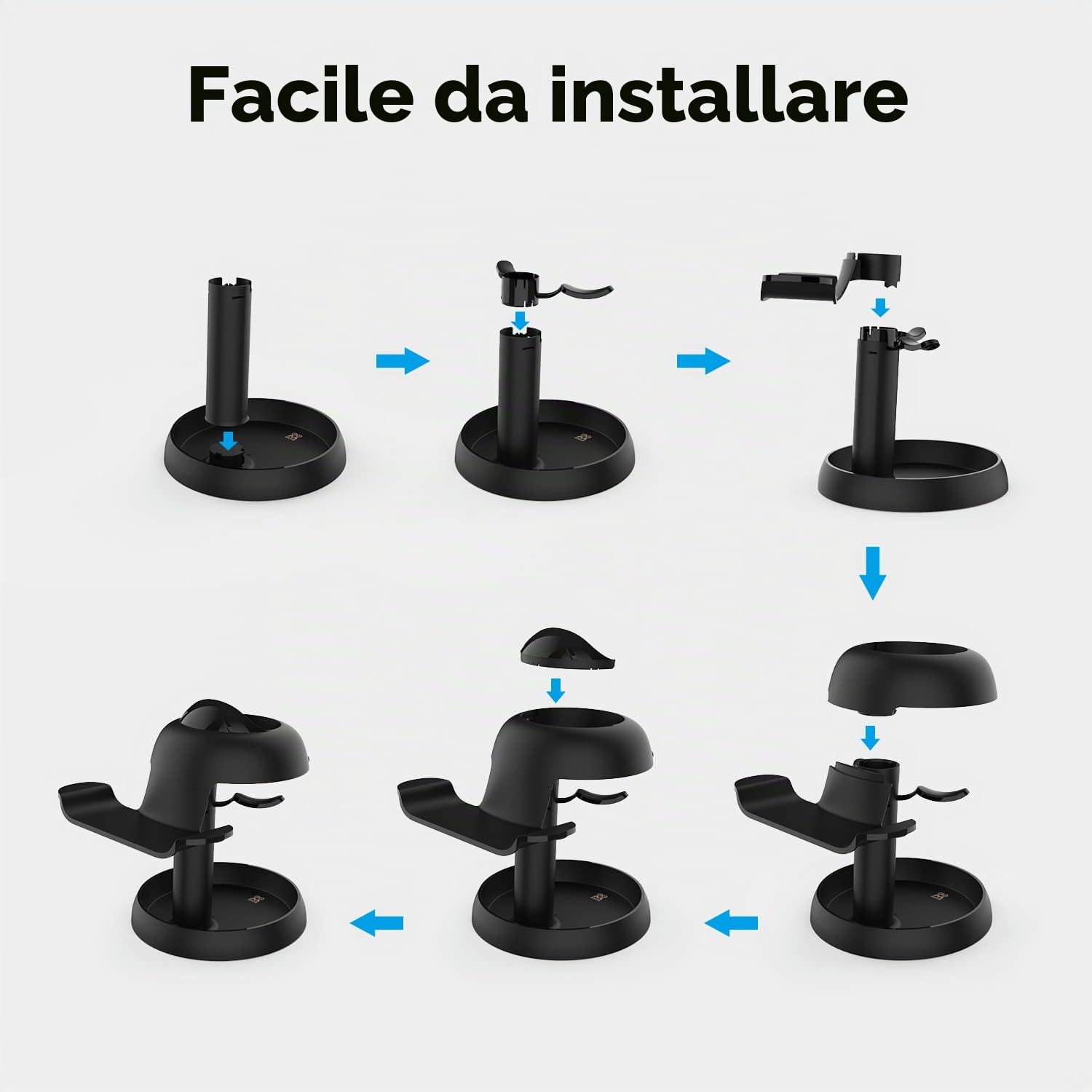 AMVR Supporto per supporto compatibile con Quest 3/Quest 2/Pico 4/Vision Pro/per PSVR 2 - Dock universale per il display delle cuffie VR, stabile staffa per la conservazione della base rotonda