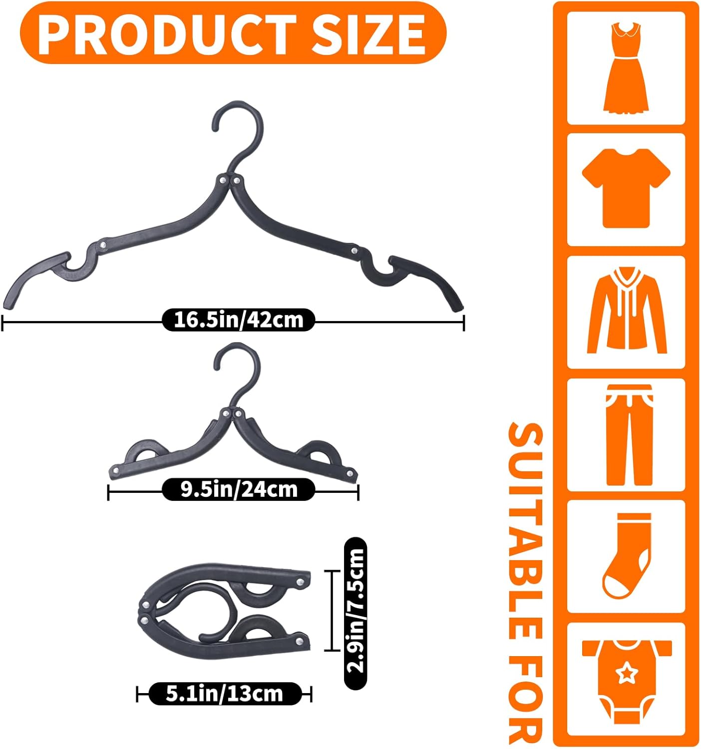 10Pcs Travel Hangers for Cruise Foldable Hangers - Portable Folding Clothes Hangers Travel Accessories Foldable Clothes Drying Rack Cruise Essentials - Image 2
