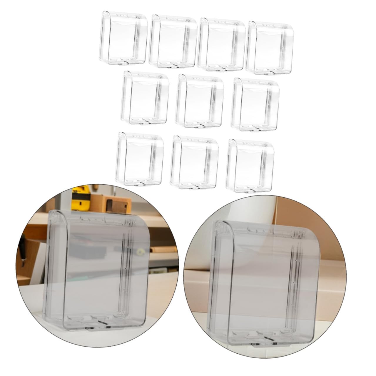 MAGICLULU 10 Stück Teiliges Transparentes Steckdosenabdeckungs Klebbar Schutz vor Spritzwasser und für Außen und Badezimmer Steckdosen Einfache Montage Langlebig und Wetterfest