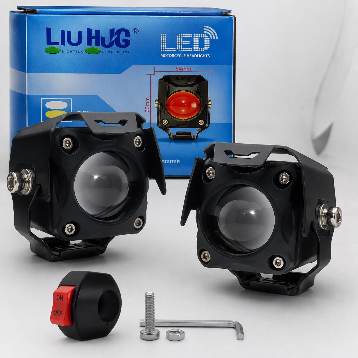 LED Tiny Laser Cannon Single Lens Fog Light Wateproof & Dustproof High Brightness 40W 12V DC Power Yellow White & Red Devi Eye Light Universal fit for All Bikes & Cars (Pack of 2 With Switch)-image-6