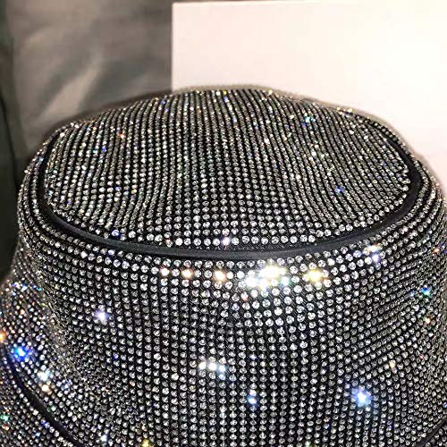Crystal Rhinestone Bucket Hat Bling Bling Hat Hip Hop Rainbow Caps Headwea #TOP2