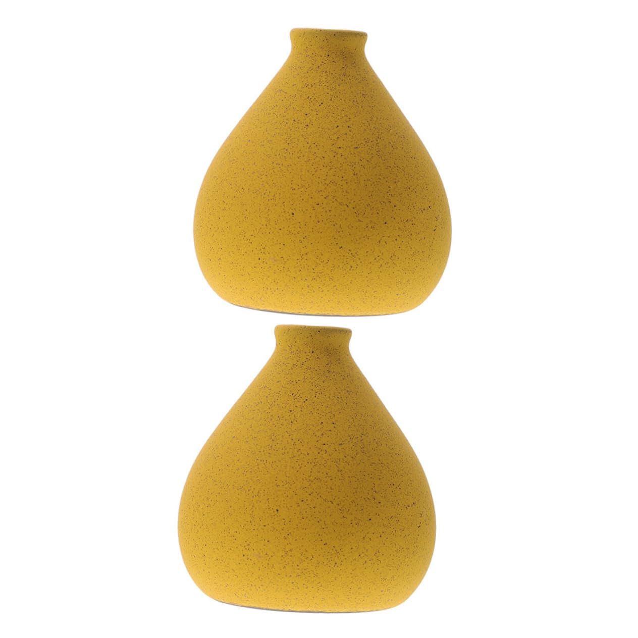 Jarrón de cerámica amarillo decorativo moderno para centro de mesa de sala de estar