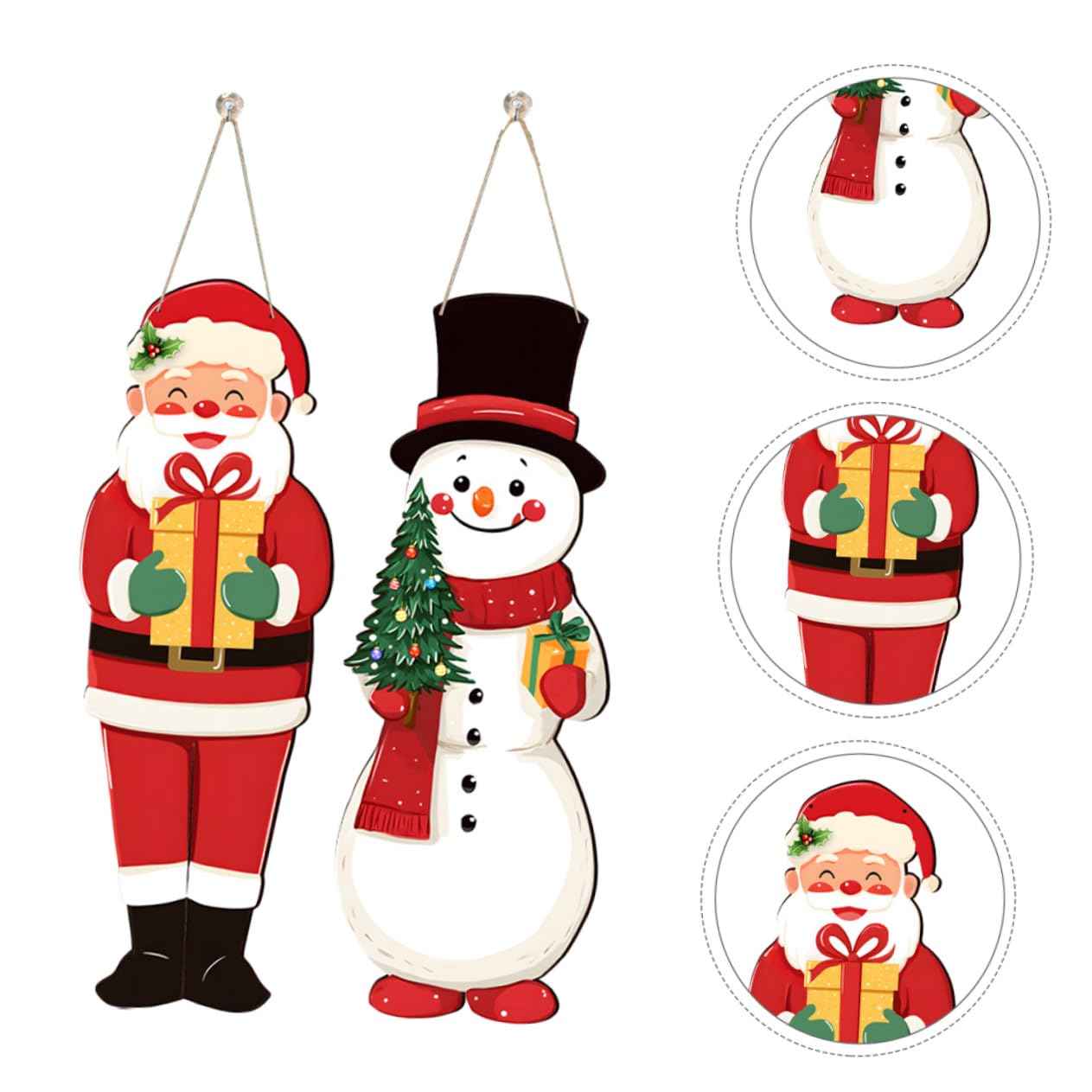 ABOOFAN Schneemann-weihnachtsbaumschmuck Aus Holz Weihnachtsmann-weihnachtsbaumschmuck Weihnachtswandbehänge Schneemann-Kugeln Schneemann-dekorationsfiguren Für Festliche Wanddekorationen