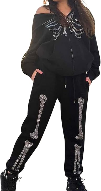 Amazon.com: Pantalones flojos de harén de las mujeres de cintura alta  impresión cruzada/rhinestone hueso impresión pantalones de chándal Y2K  Streetwear : Ropa, Zapatos y Joyería