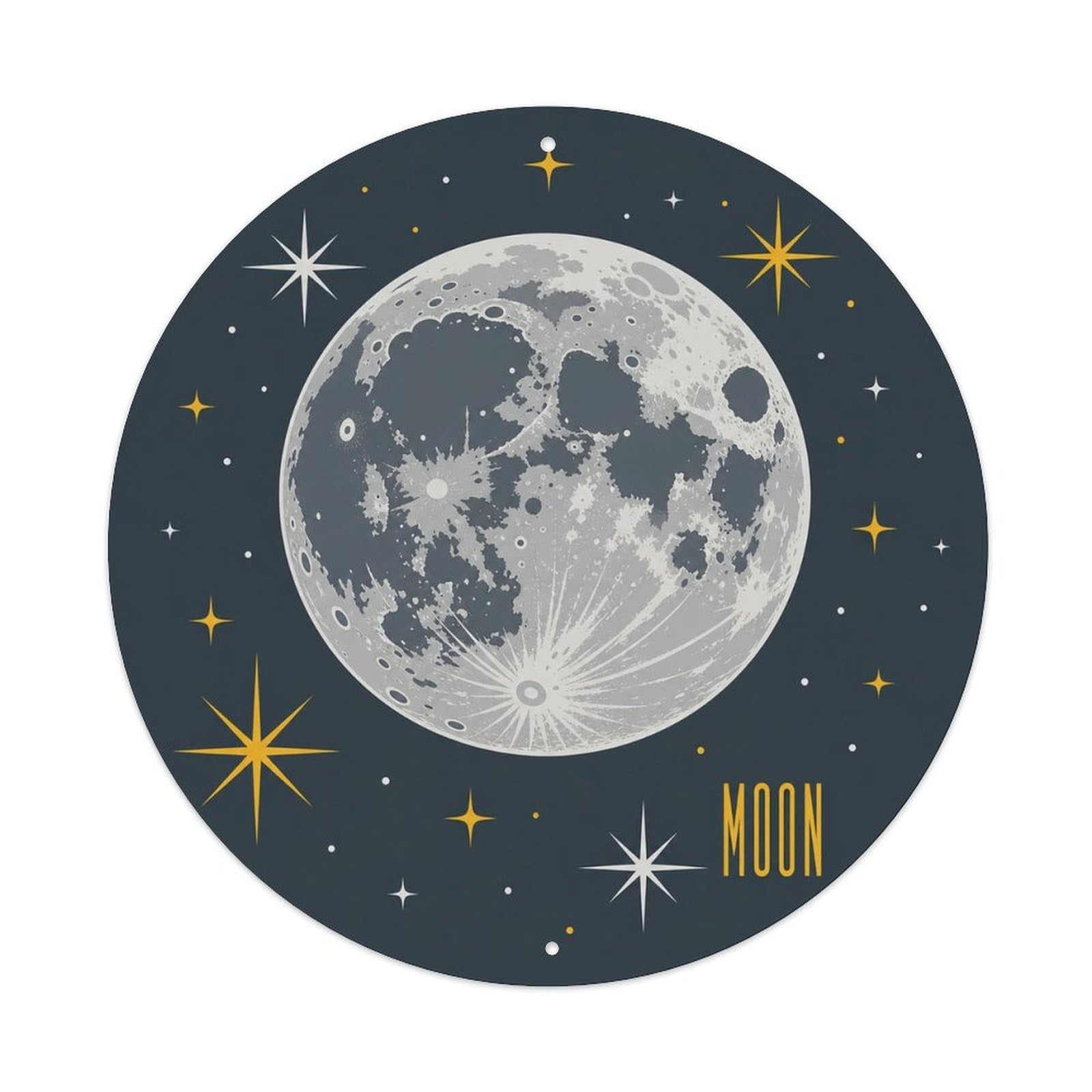 Solar System Cosmos Moon Crater Surface Astronomy Metal Tin Sign