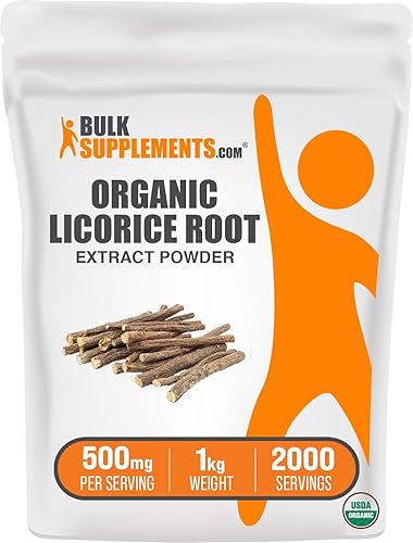 BulkSupplements. com Extracto de raíz de regaliz - Suplemento de regaliz - Polvo de raíz de regaliz - Extracto de regaliz - 500 mg de extracto de