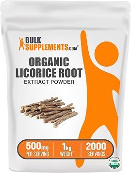 Organic Licorice Root Extract Powder - Licorice Supplement, Licorice Root Powder, Licorice Extract - Gluten Free, 500mg per Serving, 1kg 2.2 lbs Pack of 1
