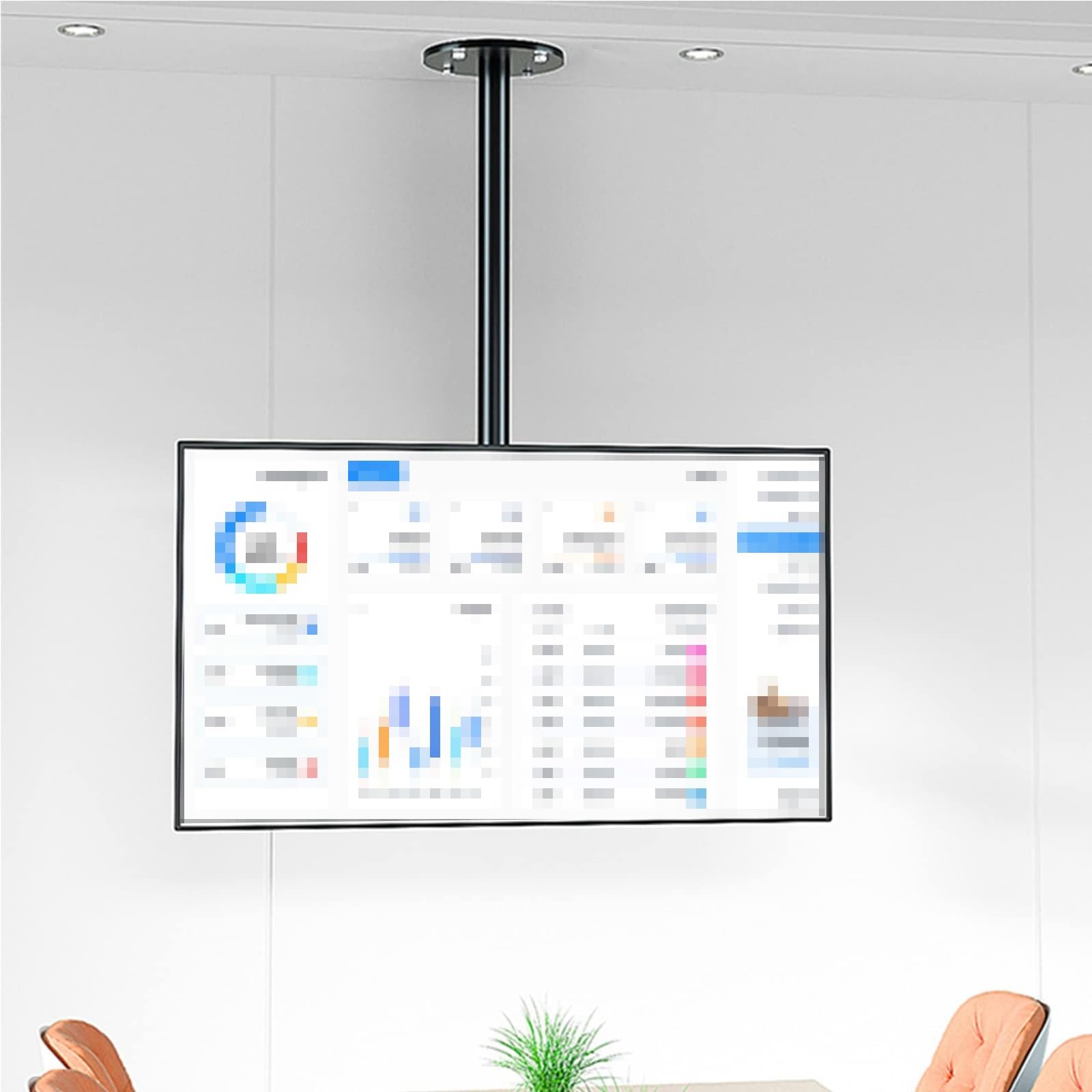 Support TV plafond pour écran 24 à 43 pouces supportant 30 kg maximum