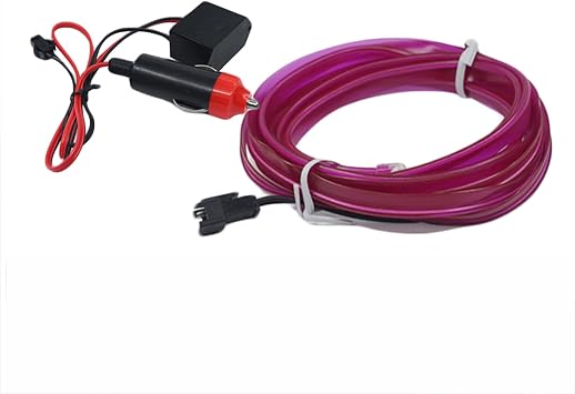 El Wire Lights for Car Neon Light LED Strip Lights Car Interior Exterior Cold Wire 12V for Automative Car Interior Decoration Purple, 3M