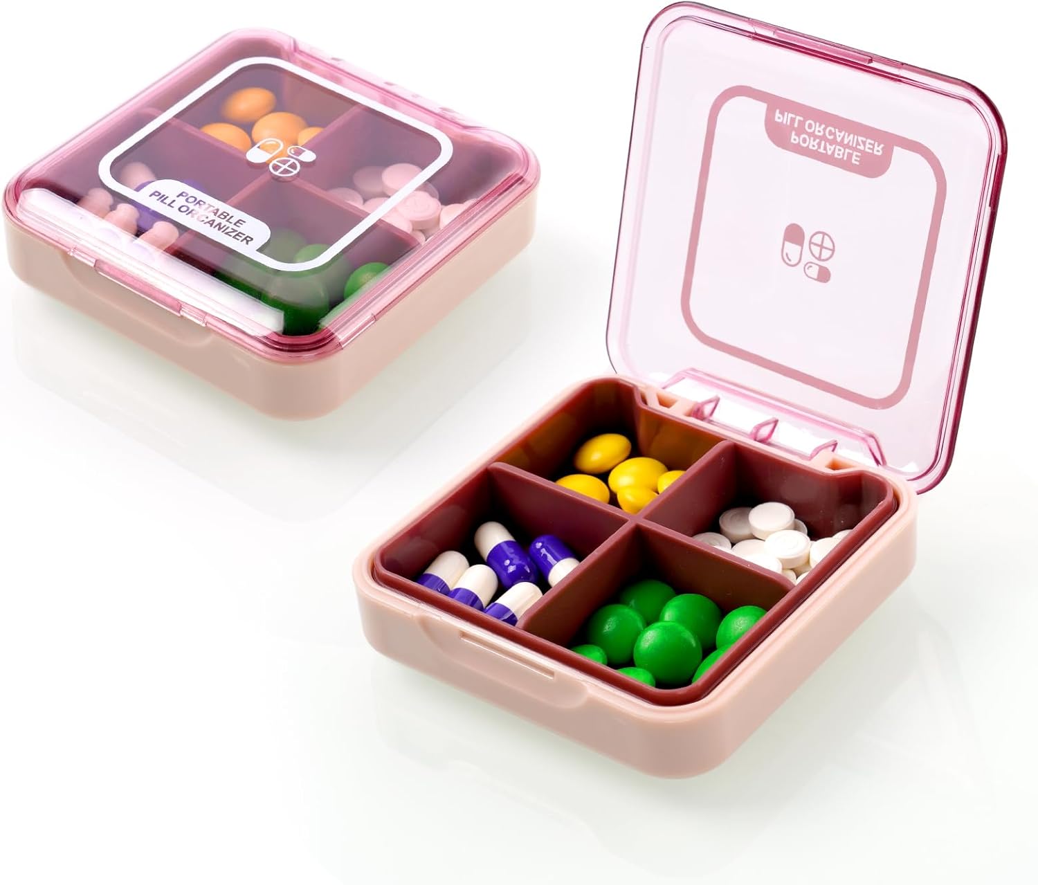 Pilulier Magnétique Hebdomadaire SENSLY - 7 Compartiments, Couleurs Variées - Pour Médicaments Et Vitamines