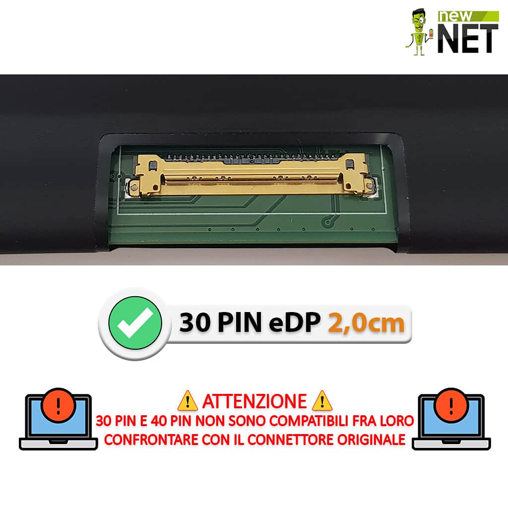 new net Pannello LCD - Schermo Monitor Display Compatibile per N156HGA EA3 N156HGA-EAB N156HGA-EAB Rev.A1 N156HGA-EAB Rev.C1 N156HGA-EAB Rev.C2 [ 15.6 Pollici Full HD - 1920x1080-30 Pin ]
