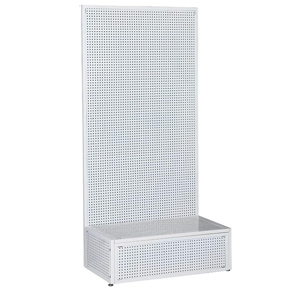 Pannello forato in metallo, mensola Sto da pavimento con hoo per cucina, ufficio, bagno e ufficio, versatile e salvaspazio, scaffale per attrezzi salvaspazio (bianco, 60 x 30 x 160 cm)