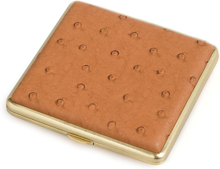 KuboyMetal and Leather Cigarette Case for 20 Standard Size Cigarettes