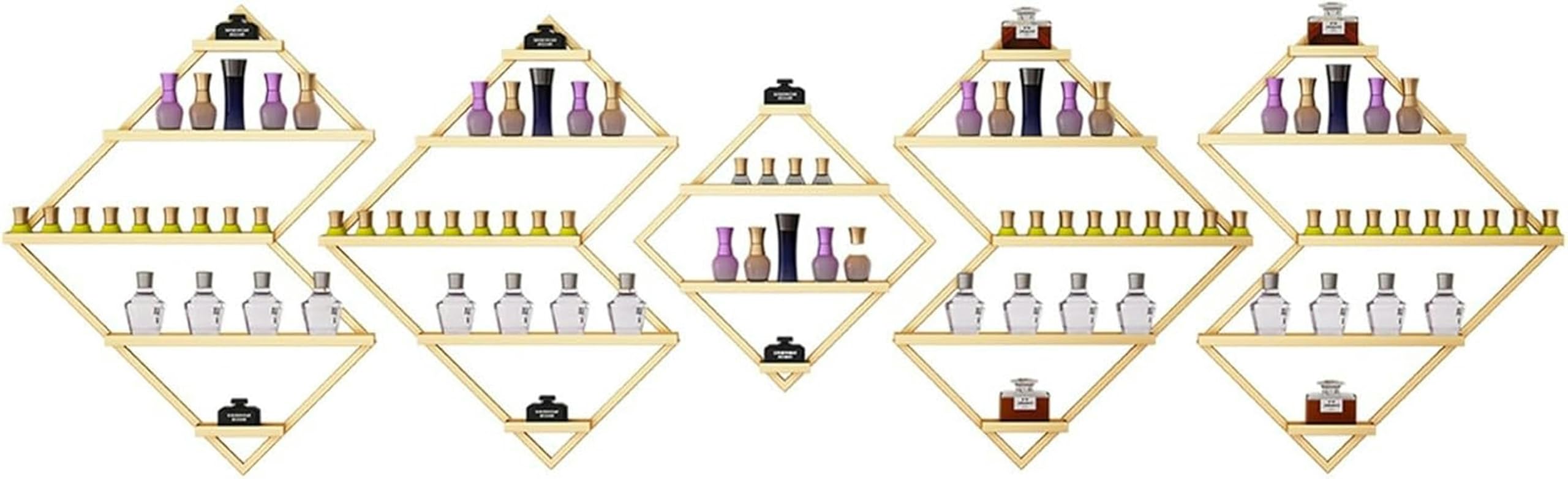 5 Confezioni di Porta Smalto in Metallo per Salone di Bellezza, Porta Smalto da Parete in Metallo Irregolare, Porta Trucchi, Rossetti, profumi, mensole da Parete per Centri Benessere, Centri