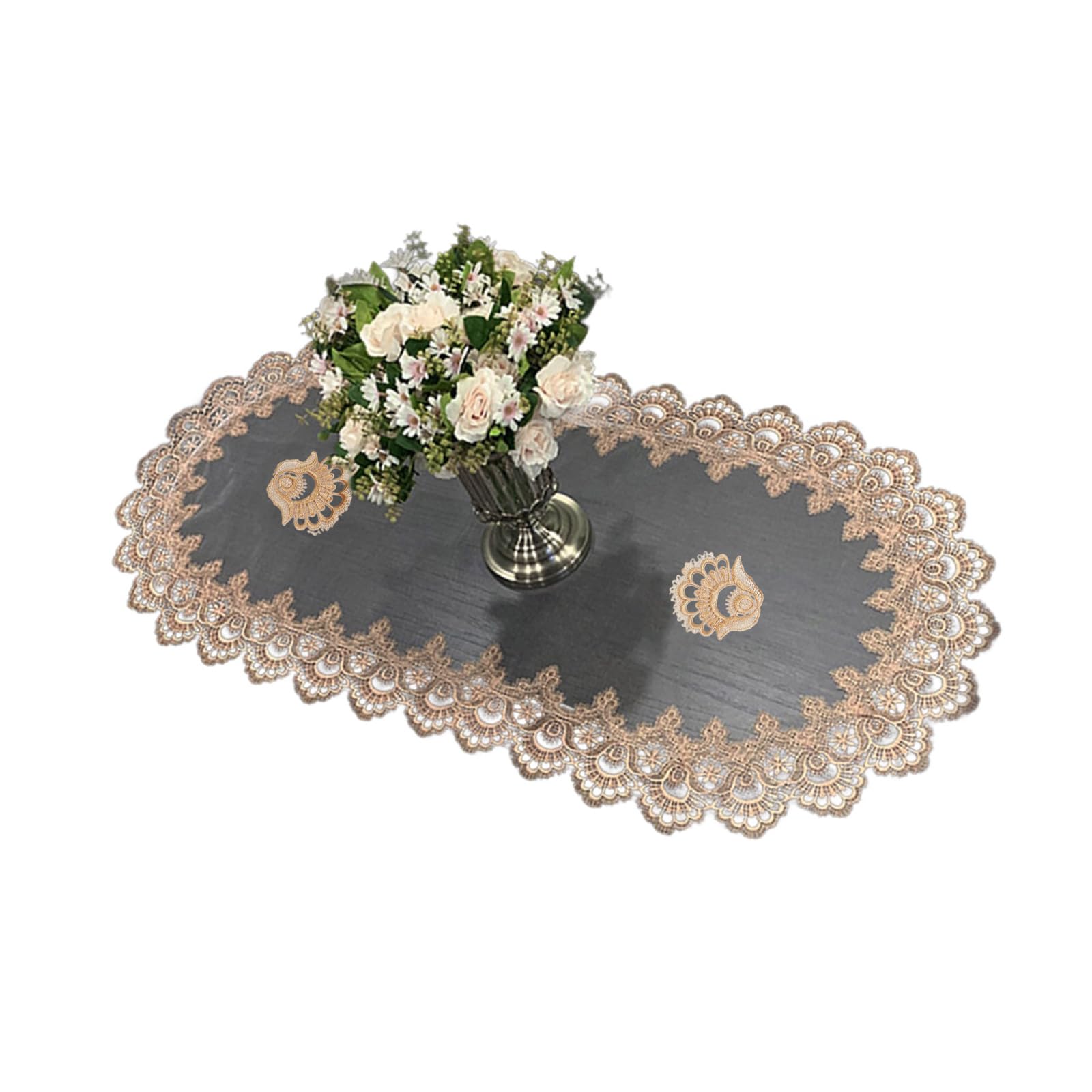 Nucelit Table Cover Elegant Embroidery Lace Tablecloth Multifunctional Washing Machine Refrigerator Top Cover Embroidery Lace Tablecloth