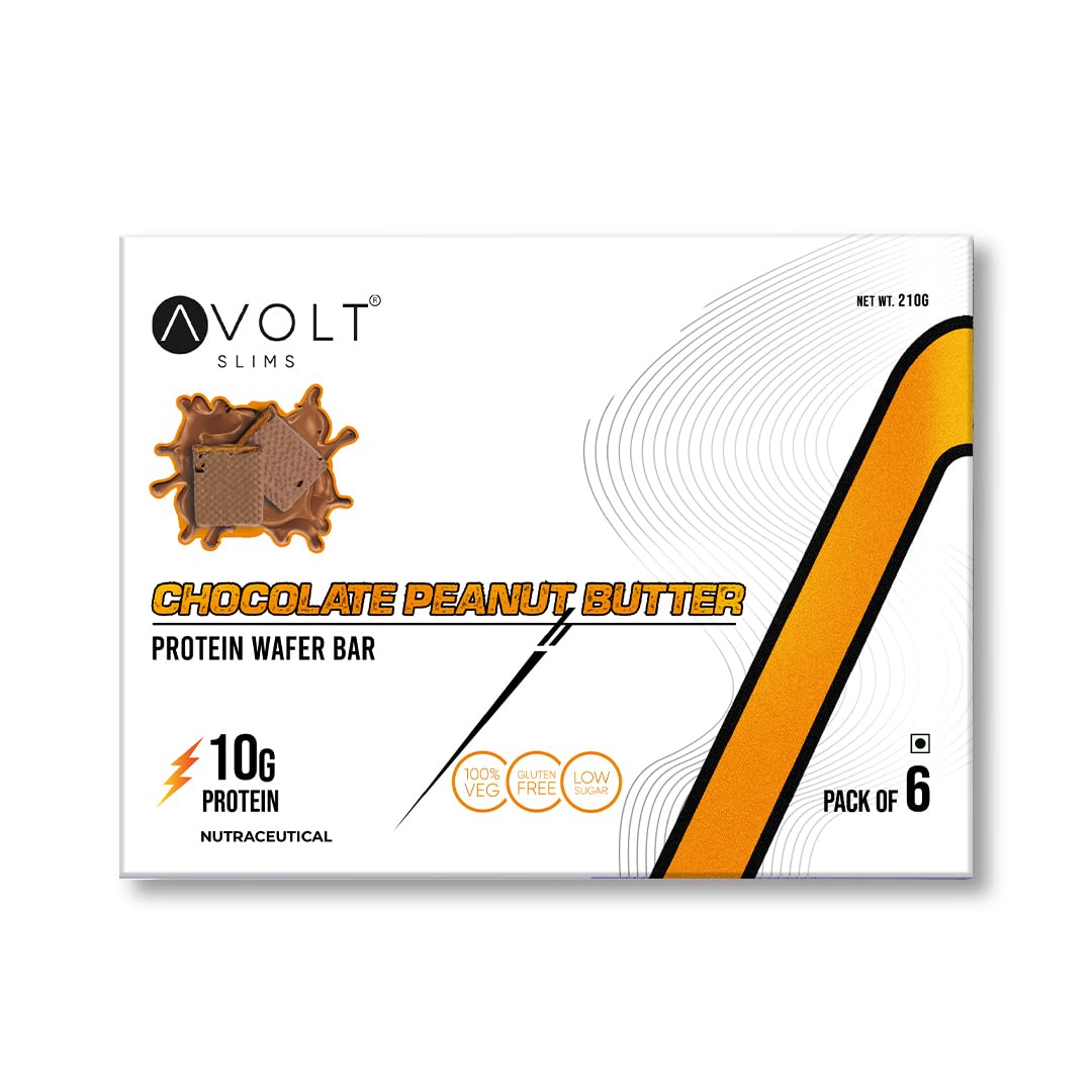 Avolt Slims Chocolate Peanut Butter Protein Wafer Bar with 10 gm Protein- Premium Protein Blend, 100% Veg, Enriched with Peanuts, Vitamins and Fiber - Energy & Immunity Booster for Fitness (Pack of 6)-image-13