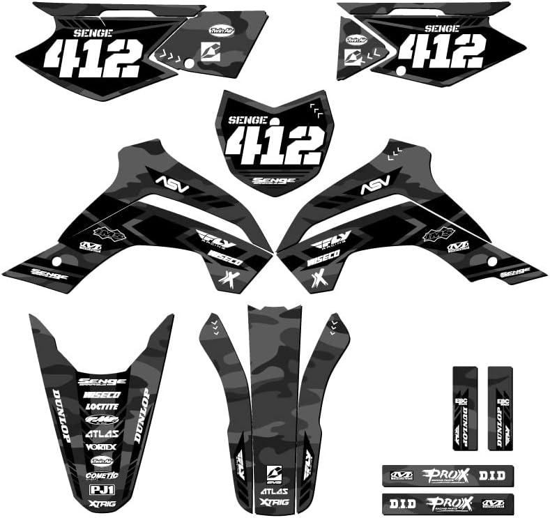 2021-2025 KLX 140 RF Apache Grey Senge Graphics Complete Kit Compatible with Kawasaki