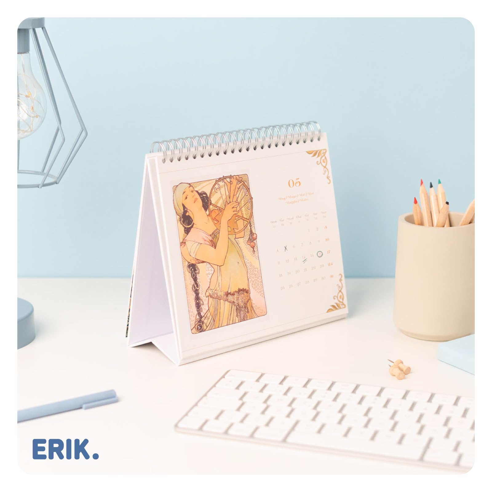 Grupo Erik Desk Calendar 2026 - Art Nouveau Calendar 2026 Month To View | Monthly Desk Planner, Desktop Gifts Under 10 Pounds | Art Gifts For Friends