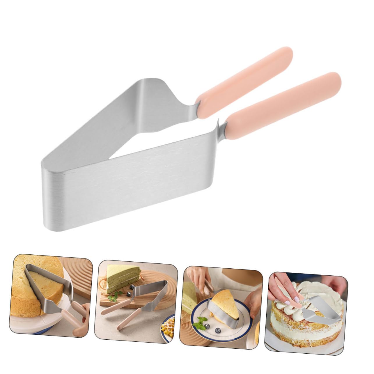 Cabilock Cortador de Pastel Ligero y Fácil de Usar de Acero Inoxidable 4 Piezas para Cumpleaños y Fiestas Adecuado para Reposteros y Barbacoas y Barbacoas