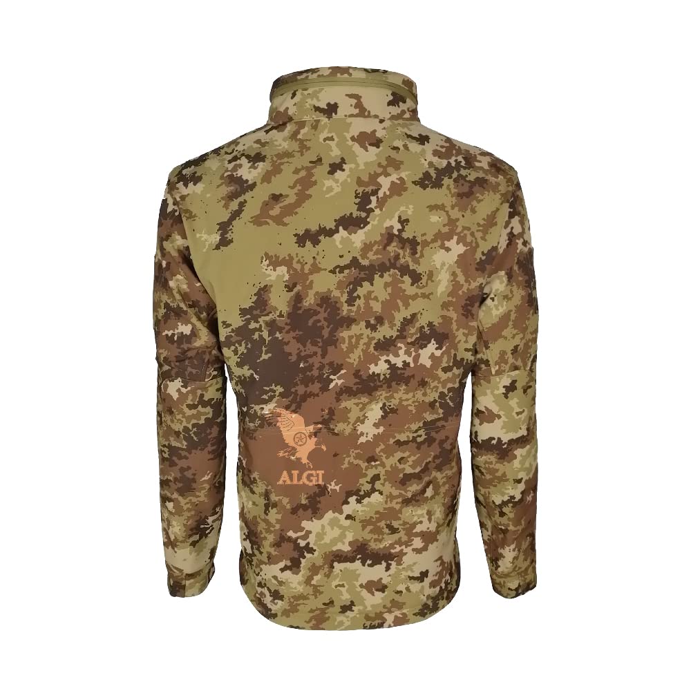 ALGI Giacca Termica Soft Shell con Cappuccio SUMMIT MIMETICA VEGETATO