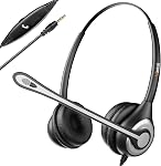 Wantek USB-C/USB-A Casque avec Microphone Annulateur de bruit - Casques de bureau à ordinateur filaire pour toute la journée PC, Ordinateur portable, tablette, maison, travail, réunion vidéo, cours en ligne, Zoom, Skype