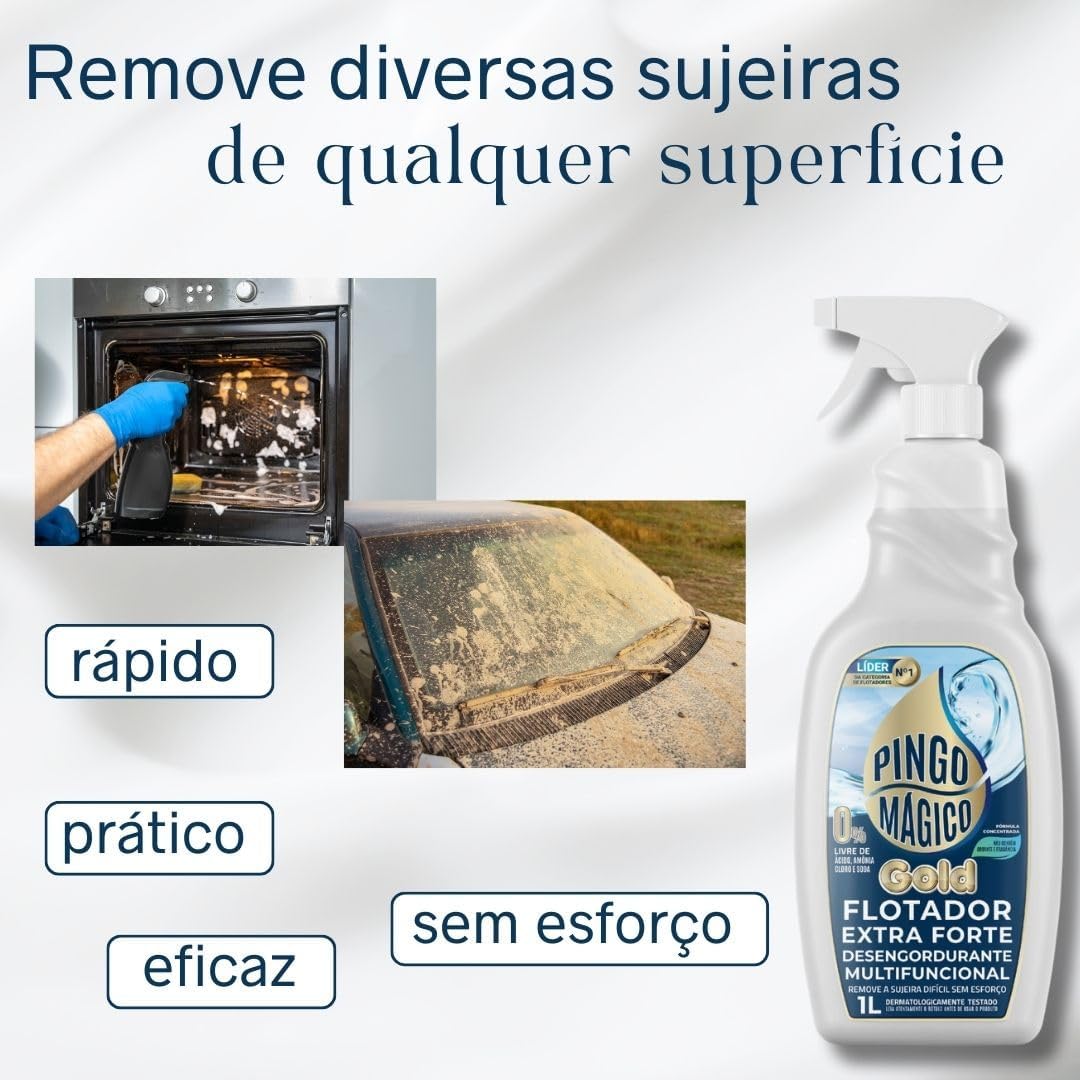 pingo mágico flotador gold extra-forte desengordurante multiuso tira-limo instantâneo