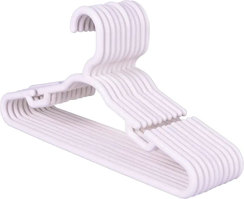 Kit Conjunto Cabide Infantil Reforçado Branco 8mm - 30 Unidades