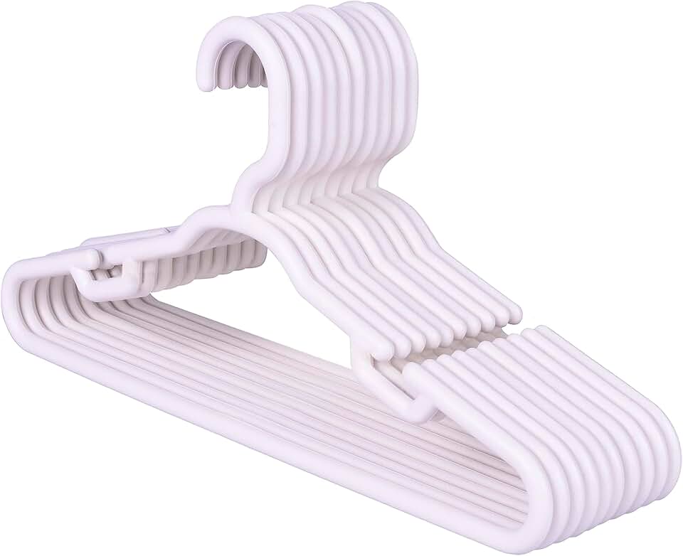 Kit Conjunto Cabide Infantil Reforçado Branco 8mm - 30 Unidades