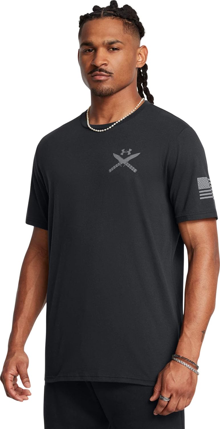 Under Armour Men's Black (001) - Freedom Tac Logo T-Shirt, Color Size: Medium