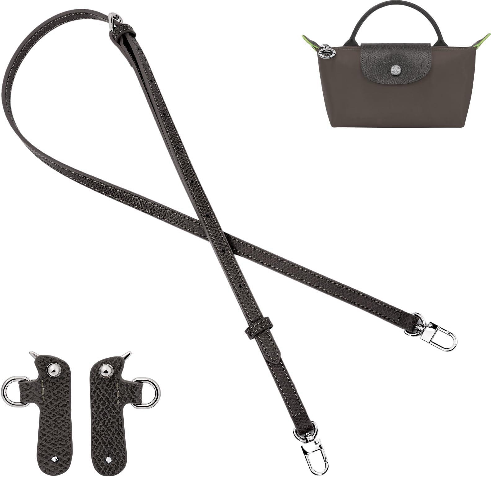 Purse Straps Replacement, Leather Handbag Crossbody Shoulder Strap Kit Adjustable for Mini Longcamp Tote Bag Women