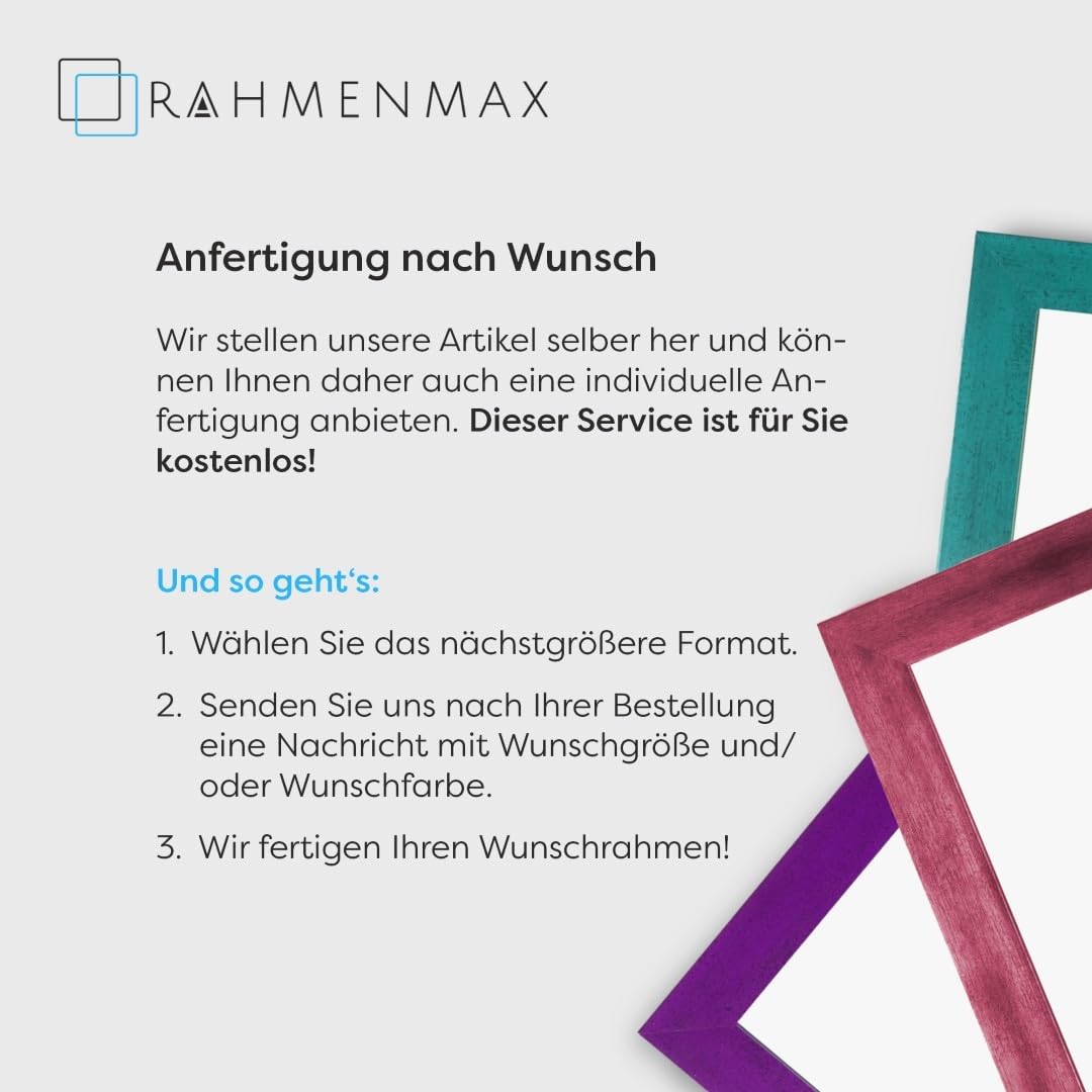 MDF Rahmen Skane für Bild 80x120cm Schwarz Matt mit Acrylglas