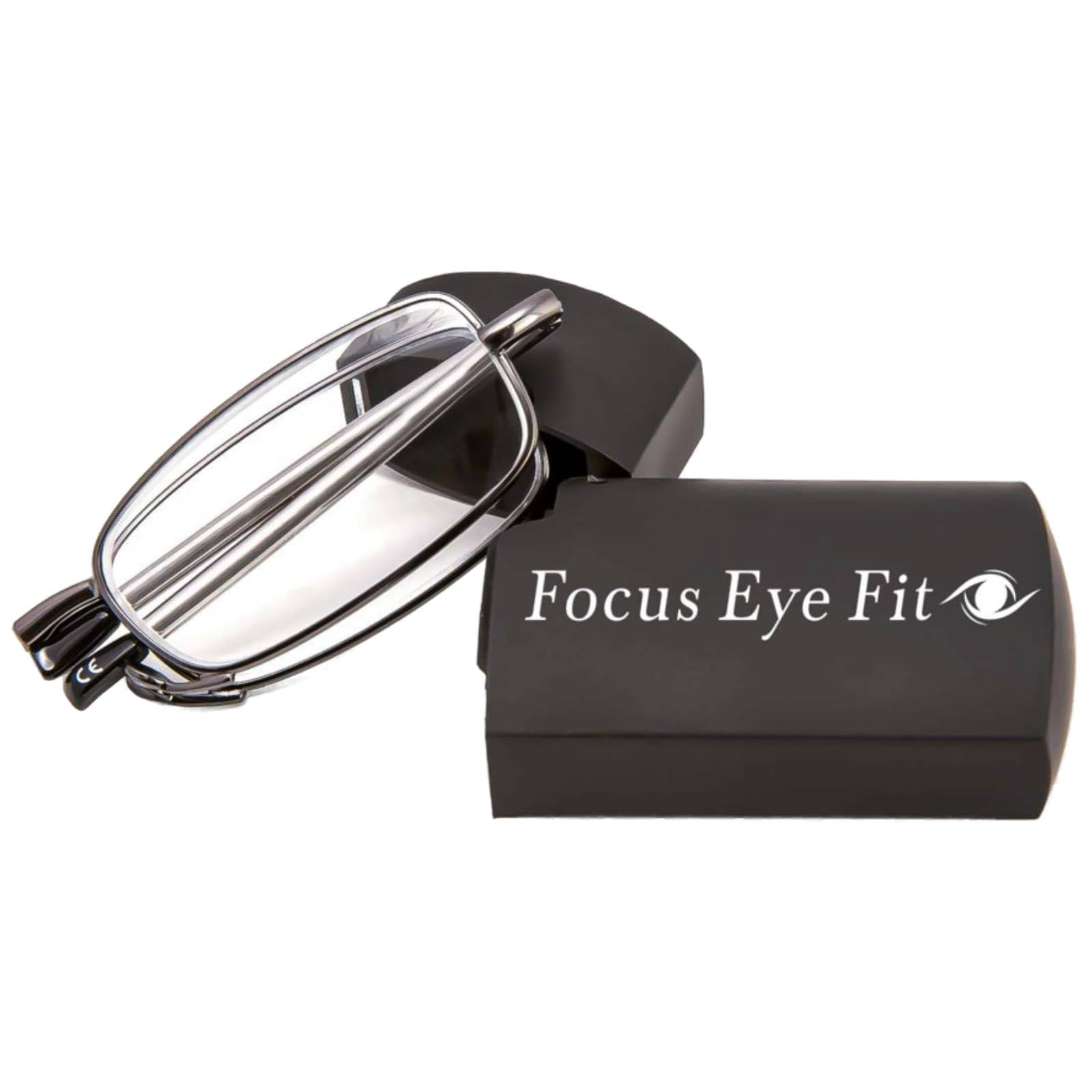 Focus Eye Fit Reading Glasses for Men and Women - Light Weight Folding Readers Includes Glasses Case and Cleaning Cloth