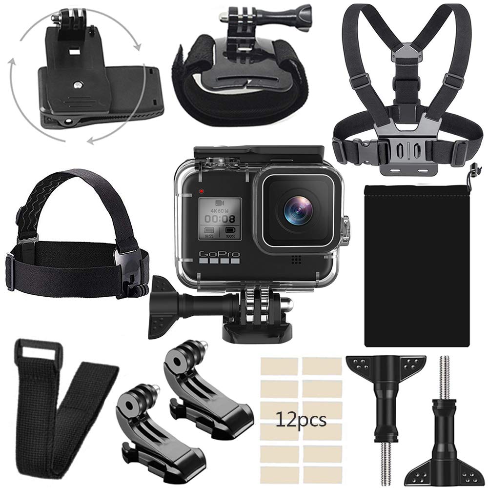 Correa pecho ajustable y accesorios con carcasa impermeable para Hero 8 8
