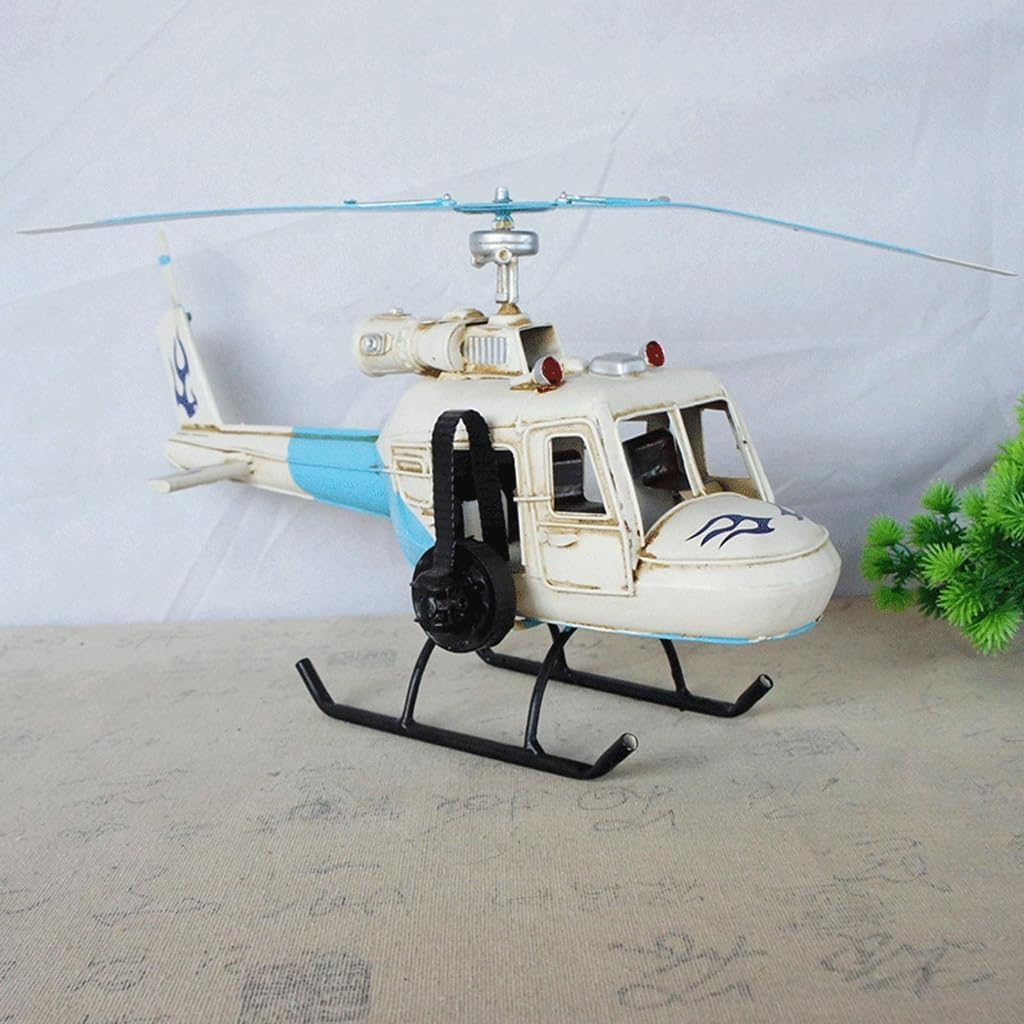 Metal Helicopter Model for Kids Home Decor Ornament Desktop Decorations