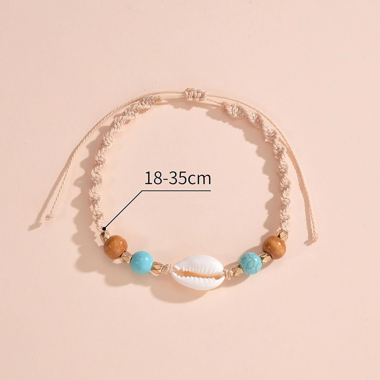 Boho Shell Anklet Bracelet Shell Beads Anklet Chain Handmade Woven Adjustable Ankle Rope Shell Foot Chain Anklet Beach Seashell Anklet Summer Feet Chain Foot Jewelry for Women - Image 6