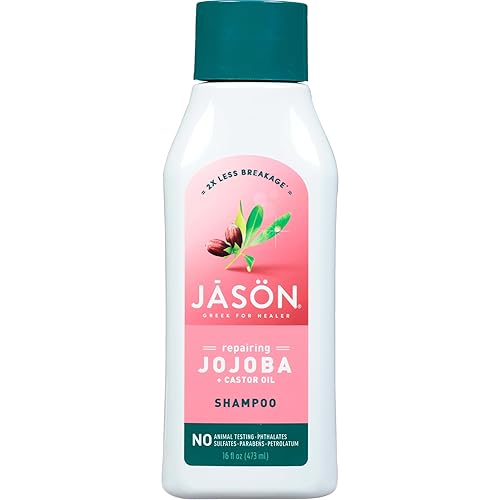 Jason ChampĂş Jojoba fuerte y saludable y aceite de ricino 16 onzas Jason ChampĂş Jojoba fuerte y saludable y aceite de ricino 16 onzas