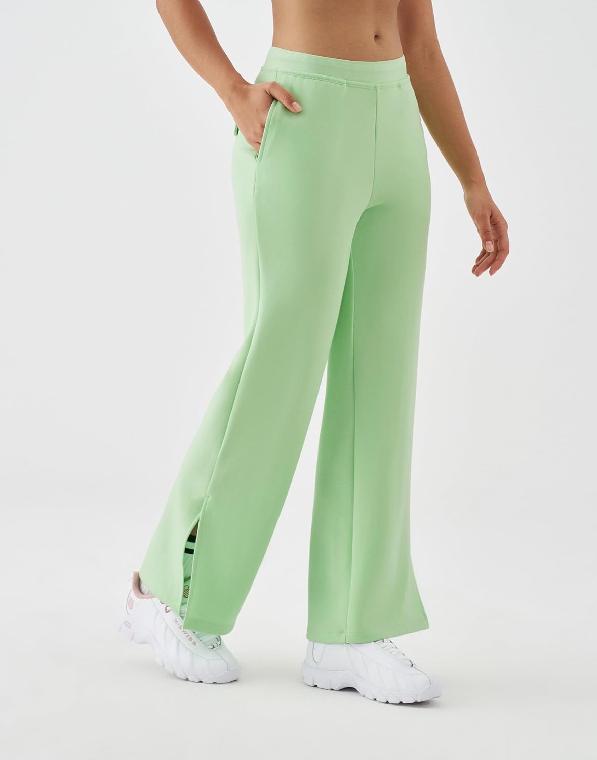 K-Swiss Women's Sweatpants Wide Leg - High Waisted Pants with Pockets Modal Casual Lounge Travel Long Pants - Image 2