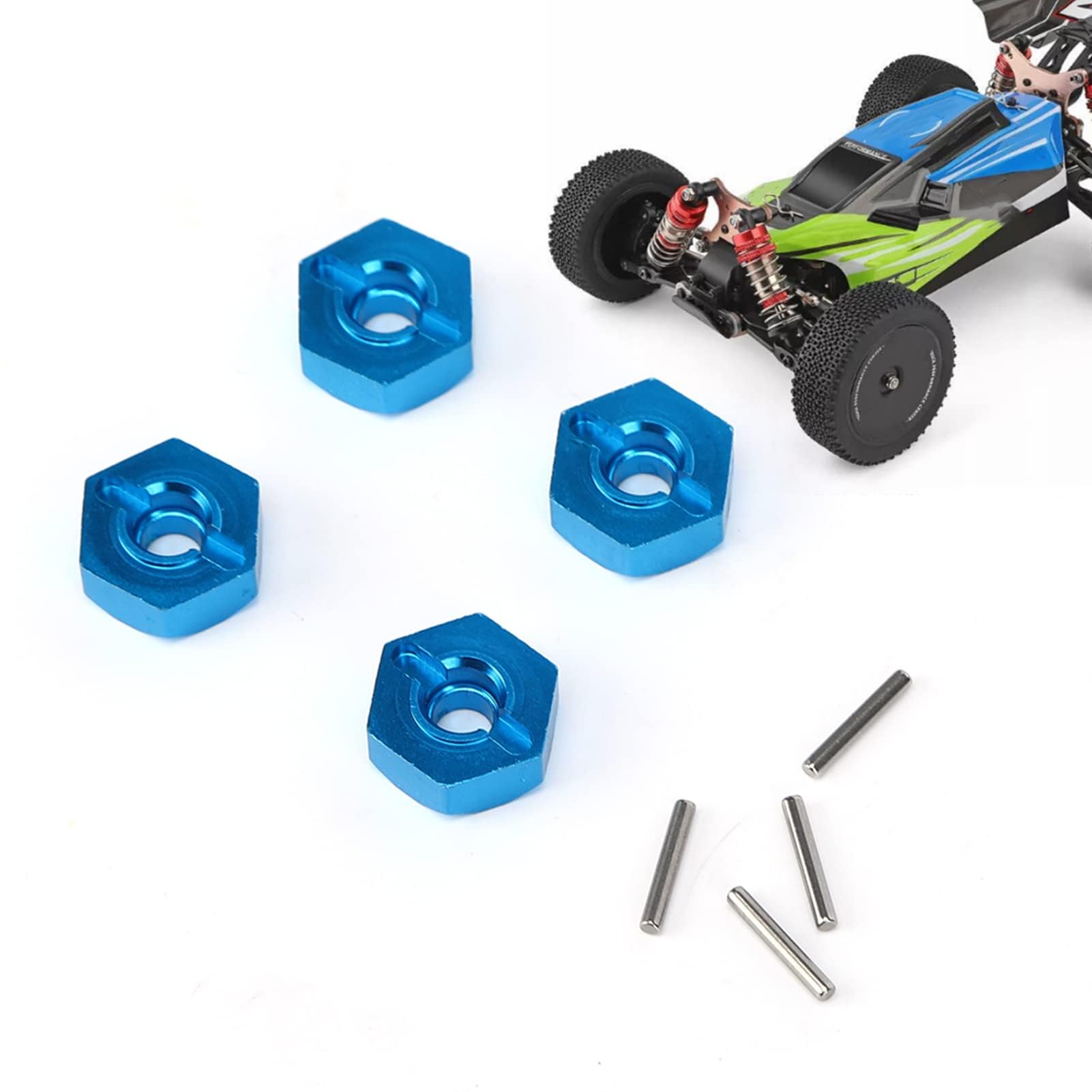 5mm RC Nakrętki Sześciokątne, 5mm Koła ze Stopu Aluminium Hex Mount Hub Nakrętka z Kołkami do 1/14 144001 RC Car(Niebieski 1266B)