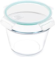 Vista 1 de NUTRIUPS Recipientes de almacenamiento de alimentos de vidrio de 2.1L con tapas, recipientes redondos profundos de preparación de comidas de 7.6×5