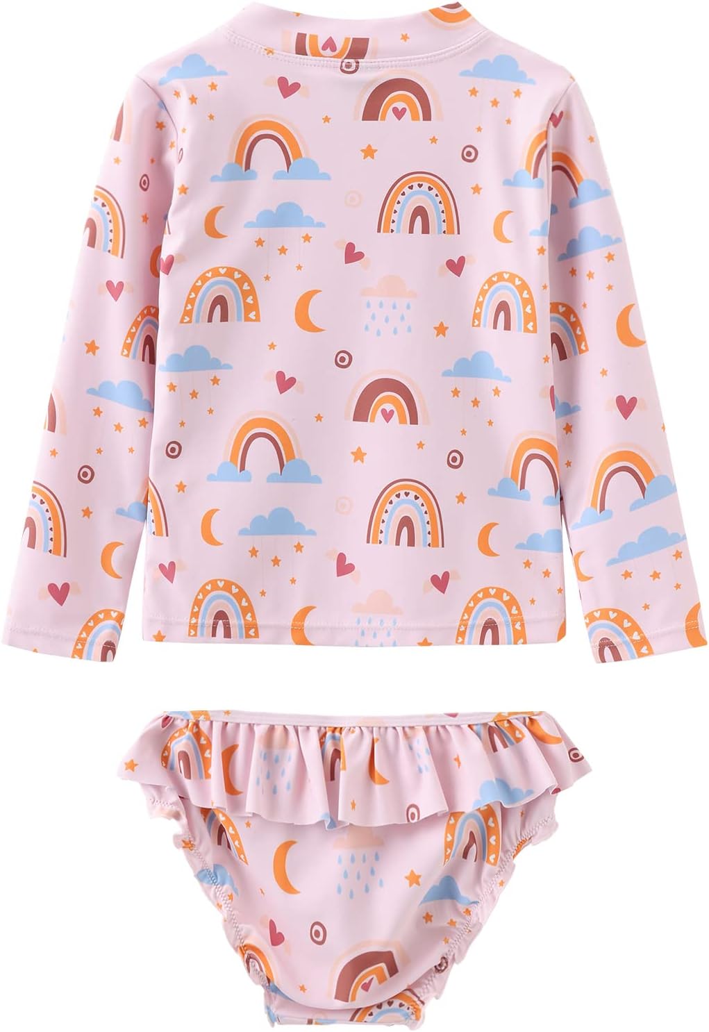 Baby Girls Rash Guard Set for Girls Long Sleeve Swimsuits with Bikini Bottom UPF 50+ Sun Protection Bathing Suits