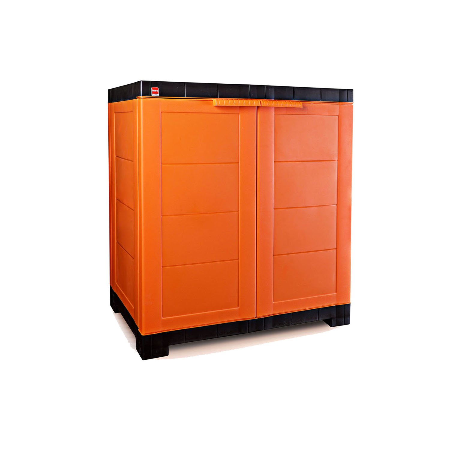 Cello Novelty Compact Plastic Cupboard with shelf(Orange and Brown