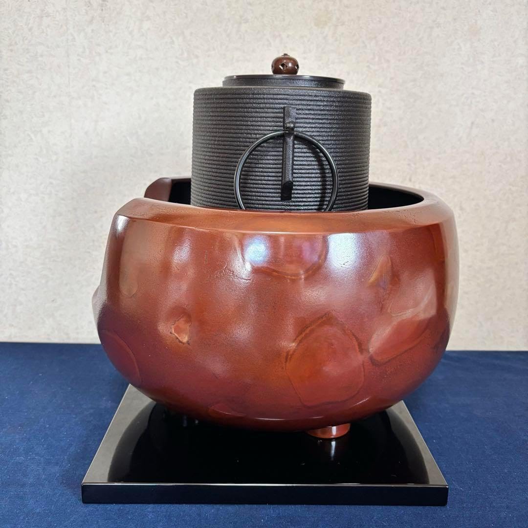 風炉 茶釜 電熱器 唐銅面取風炉 筒釜 野々田製電熱器 敷板 底瓦 茶道具 風炉 茶釜 電熱器 唐銅面取風炉 志きの釜 野々田製電熱器 敷板